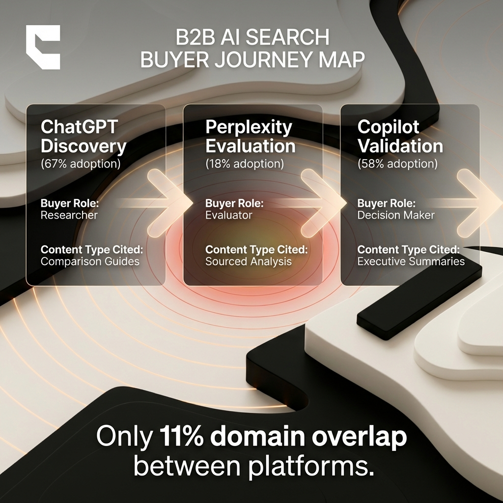 Cintra AI search for B2B buyer journey across ChatGPT Perplexity and Copilot platforms
