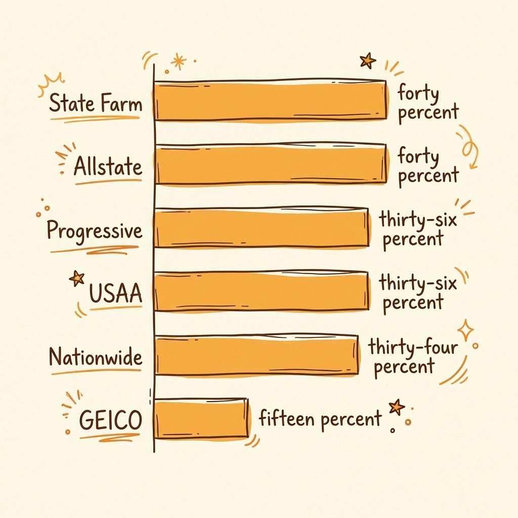 Cintra insurance AI visibility benchmark scores showing State Farm and Allstate leading at 40%