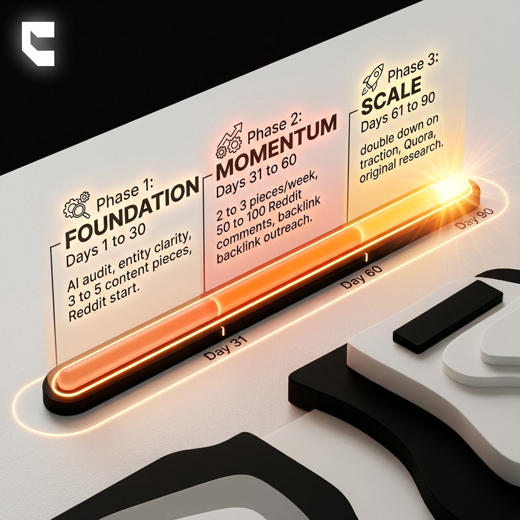 Cintra AI visibility for new brands 90-day roadmap from foundation to momentum to scale