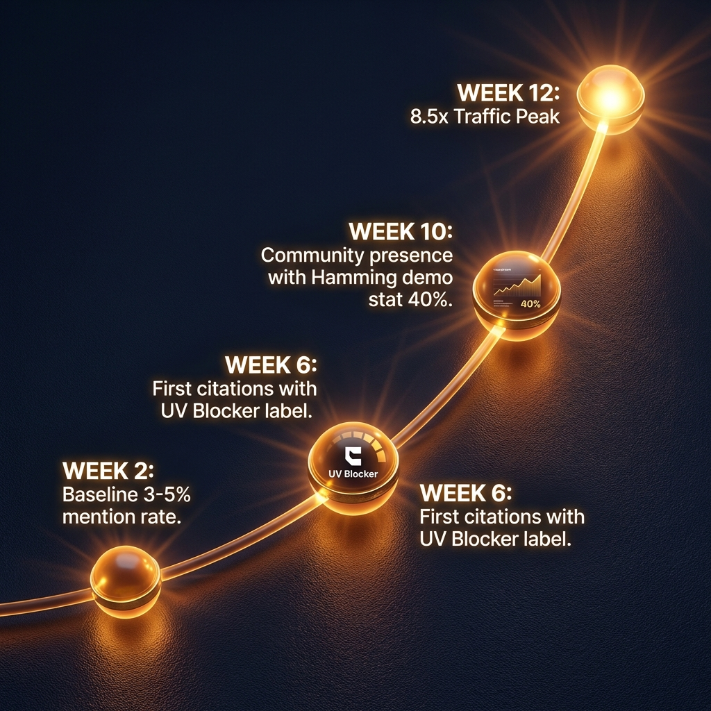 AI visibility playbook expected results at each milestone with real client benchmarks