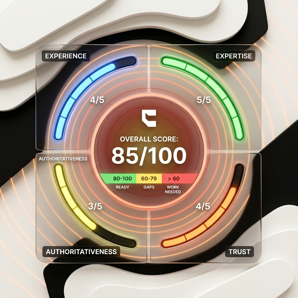 E-E-A-T for AI search self-assessment rubric scoring framework