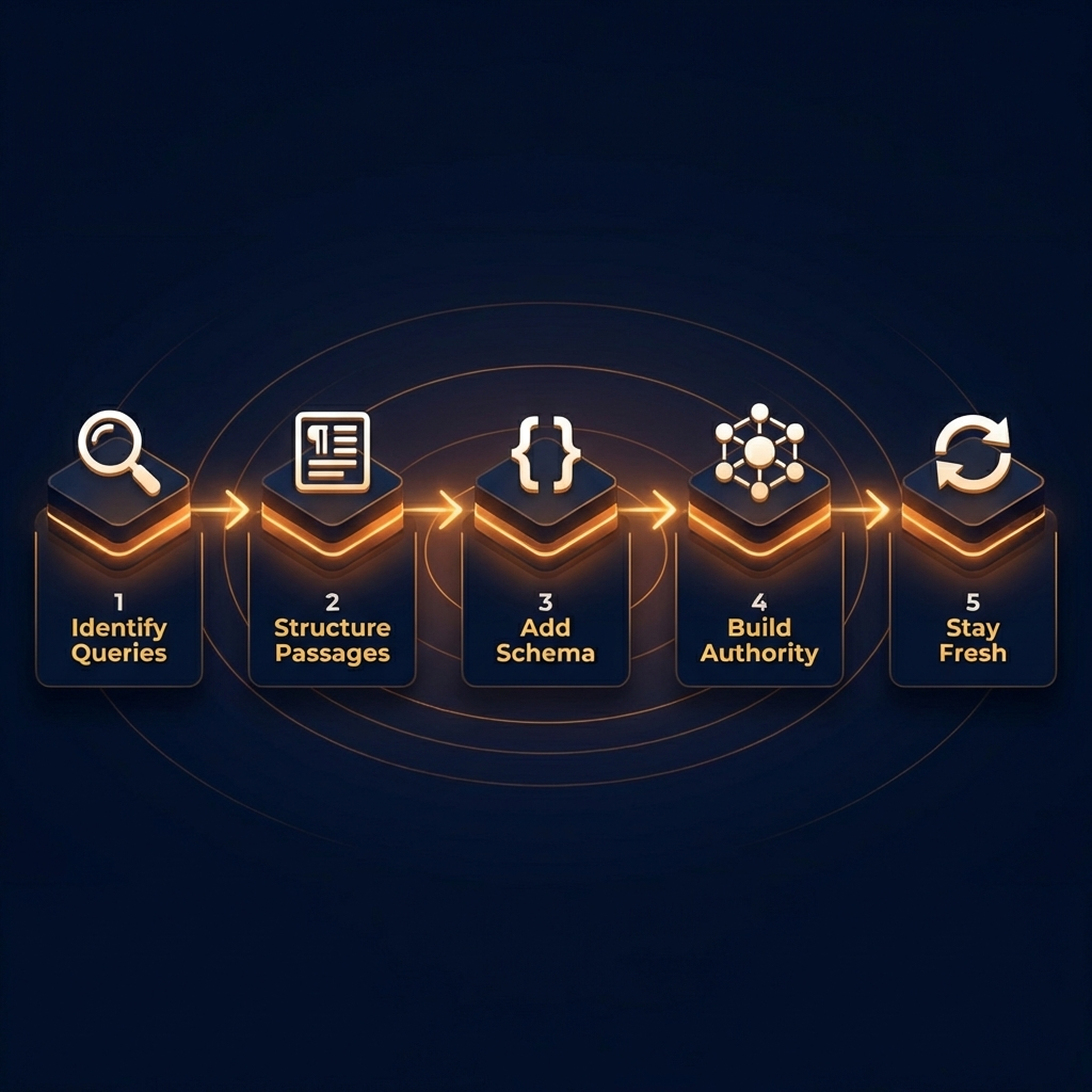 Cintra Google AI Overviews optimization 5-step citation strategy from query identification to content freshness